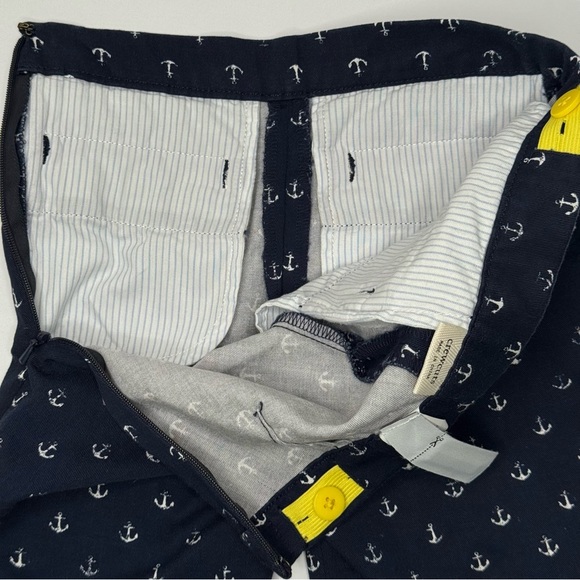 CREWCUTS Anchor Print Capri Pants Blue & White 100% Cotton Adjustable Waist 6 - Picture 12 of 16